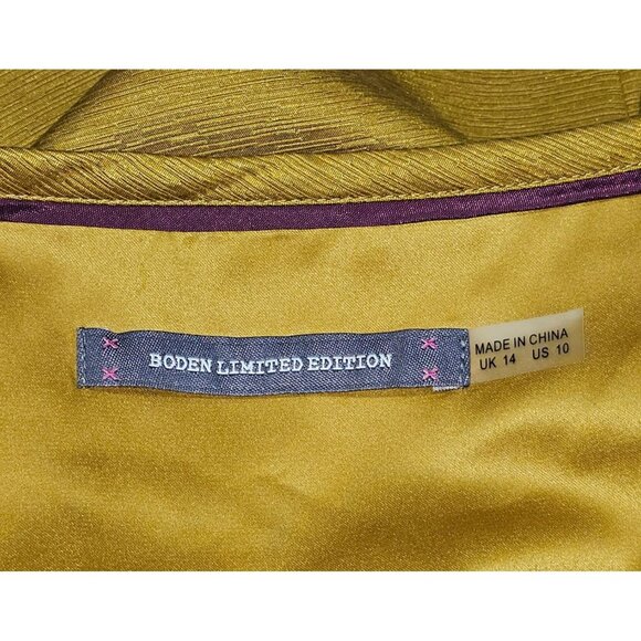 Boden Limited Edition Womens Silk Dress Peter Pan Collar Beaded Flowers Sz 10 86 - Picture 11 of 12